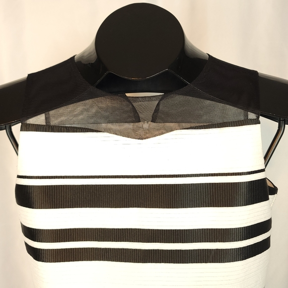 Pippa & Julie Black/White Ribbon Striped Dress - Picture 9 of 9